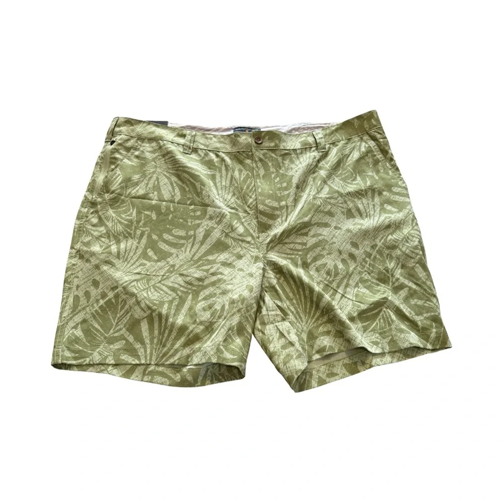 Margaritaville Palm Print Stretch Shorts Sage Green 42 Mens‎